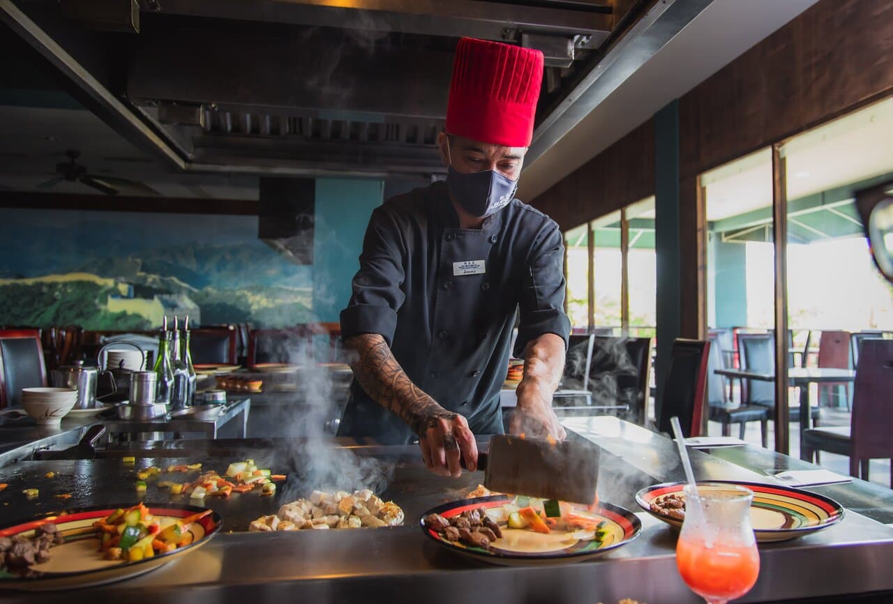 Get a dinner + a show with our talented Hibachi chefs! They'll cook in front of you, perform the coolest tricks and will serve you as they goes!