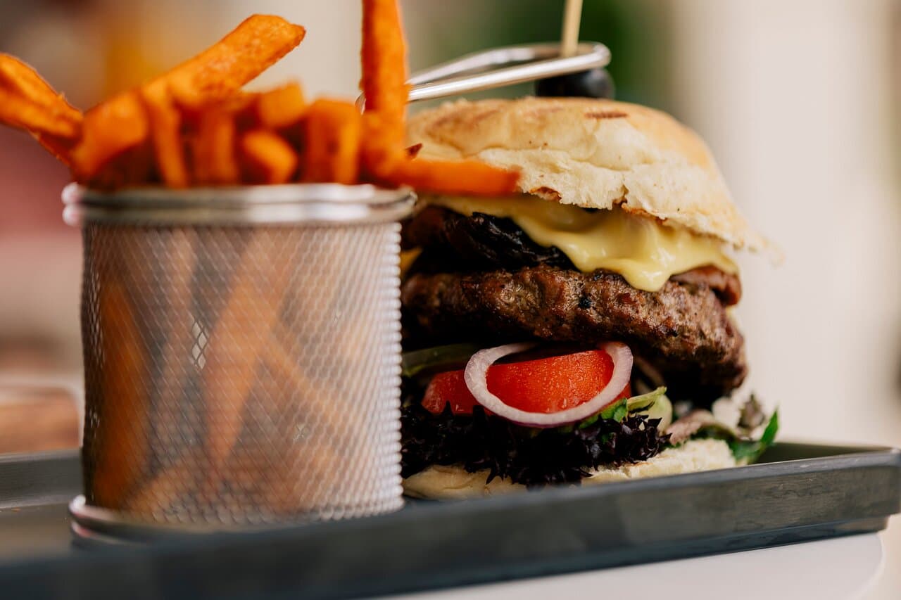 Classic burger with fries