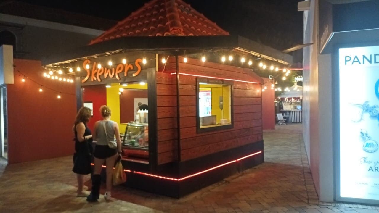 Skewers is Located at the Paseo Herencia Mall, right across Holiday Inn , you can pick up your order and enjoy at the Beach for Lunch !
